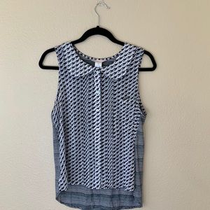 Black and White Free People Sleeveless Blouse
